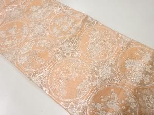 リサイクル 丸に草花模様織出し袋帯